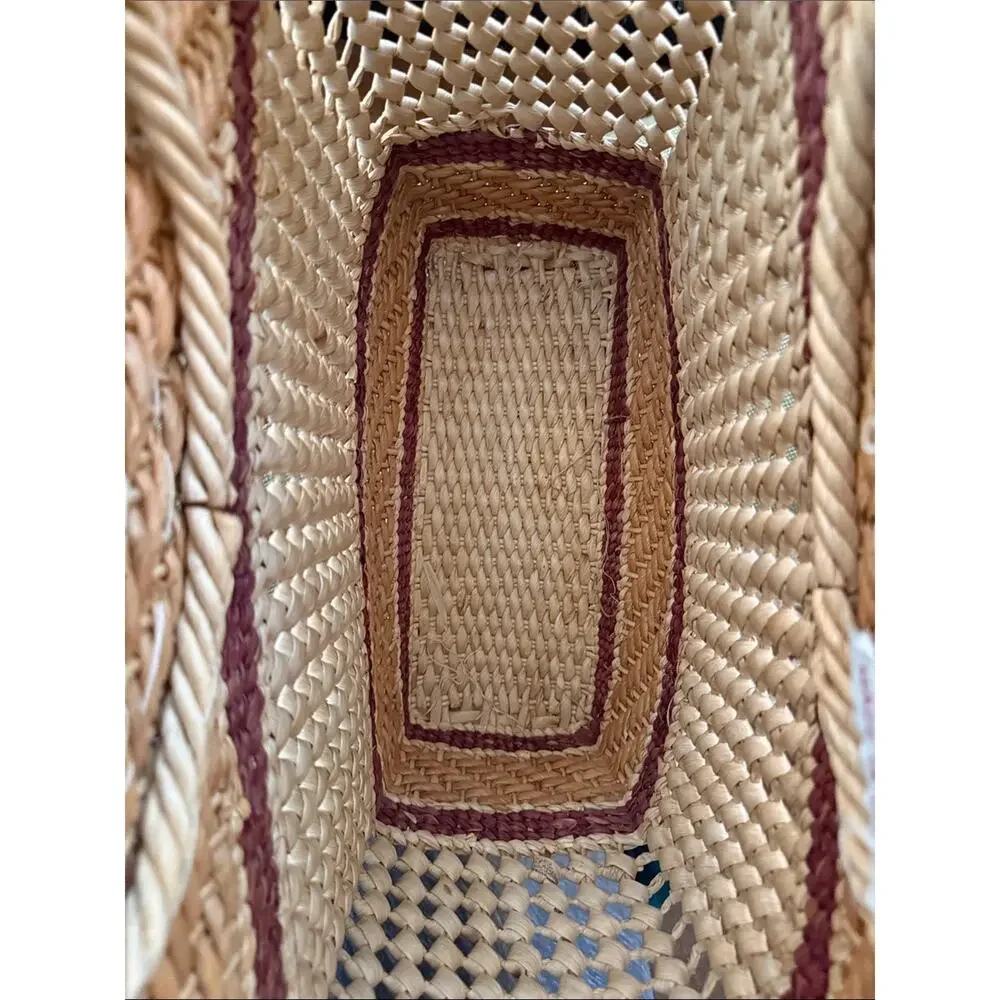 Vintage Large Natural Woven Rattan Wicker Top Handle Market Beach Resort Tote